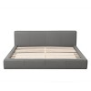 Upholstered Platform Bed Frame with Faux Leather, Low Profile King Bed with Slats, Modern Gray Bed for Bedroom or Guest Room-The Pop Home - 2 of 4