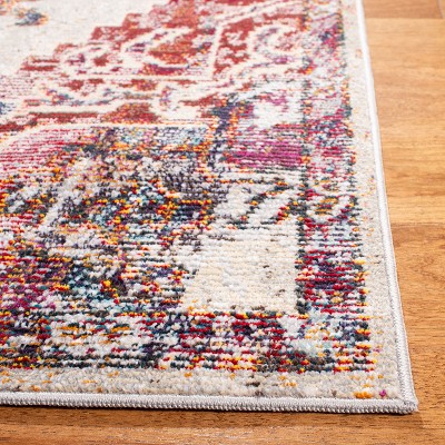 Light Blue Floral Tufted Rectangular Rug 4' x 6' - Easy Care Synthetic