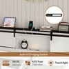 BDELITE King size bed, metal bed frame with charging station, no need for box spring-86.65*77.32*46.18 Inch, White - 3 of 4