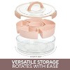 LunaLulinlk Pink round snack box with 6 compartments, lid and handle - 2 of 4