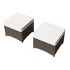 YARDSIGHT 2-Piece Outdoor Patio Ottoman - All-Weather Dark Brown Wicker Rattan Footstool/Seat for Indoor & Outdoor - 2 of 4