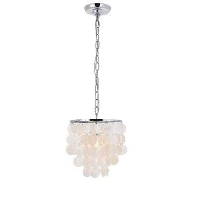 Selene Chrome and White Shell Pendant Light