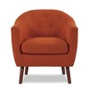 Fabric Upholstered Accent Chair with Button Tufted Back, Attached Back Cushion, Loose Seat Cushion, Foam Padding and Solid Wood Legs - 2 of 4