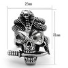 Slickblue Stainless Steel Ring, Men's Ring, Skull Design with Snake and Knife, Polished Finish, Jet, Sizes 8-13 - 2 of 4