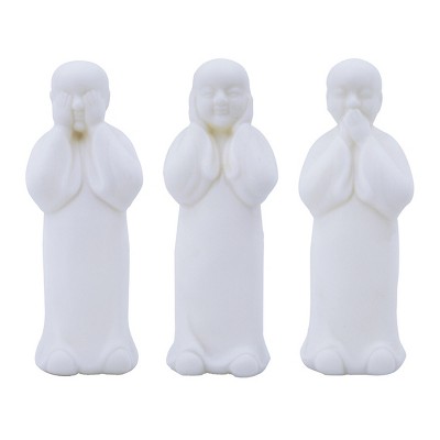 GlasFlength Decorative Objects Elegant Styled Decor Standing Monks Decor Vintage Standing Monks Table Decor for Room, White, 3.5"*3"*9.8"