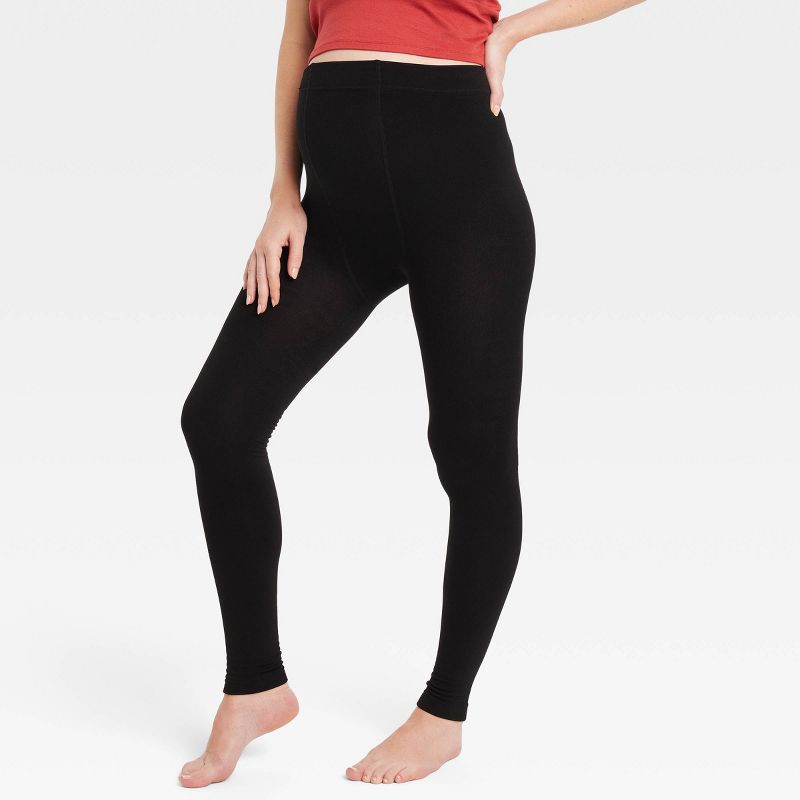 Over the Belly Maternity Fleece Lined Leggings - Isabel Maternity by Ingrid & Isabel™️ Black, 1 of 4