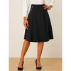 INSPIRE CHIC Women's High Waist Button Decor Vintage Pleated Flared Midi Skirt - 2 of 4
