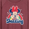 Women's - Disney - Dazzling Minnie Lightweight French Terry Wide Neck Long Sleeve Shirt - 2 of 4