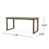 NicBex Outdoor Patio Rectangle Dining Table Acacia Wood Frame Waterproof, 71" W x 34" D x 30" H - 3 of 4