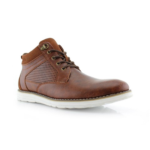 Polar Fox Mens Sanders MPX506058 Mid-Top Perforated Casual Sneaker Boots, in Brown, Size 11