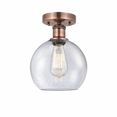 Athens - 1 Light Semi-Flush Mount In Industrial Style-10.75 Inches Tall and 8 Inches Wide