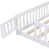 Queen Size Floor Bed with Door and Fence, Montessori Bed with Guardrails and Solid Slats, Solid Wood Platform Bed Frame - 4 of 4