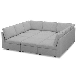 Belffin 9-Seater Sleeper Sectional - Convertible Cloud Couch with Plush Chenille & All-Module Storage - 1 of 4