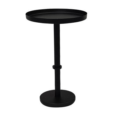 Matte Black Metal Round Tray Top Side Table
