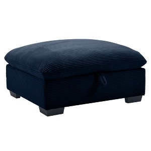 VYNXARIA Ottomans and Benches - Dark Blue Corduroy Footrest for 2, 3, and 4 Seater Sofa Combinations - 1 of 4