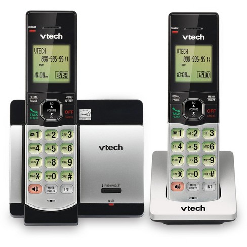 VTech DECT 6.0 Expandable Cordless Phone w/ 2 Handsets - Silver CS5119-2 - image 1 of 3