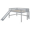 Okak 77.4IN Twin/Full Size Kids Loft Bed with Slide, Twin Bed with Safety Guardrail and Ladder, Bed Frames for Kids Room, Play Room - 4 of 4
