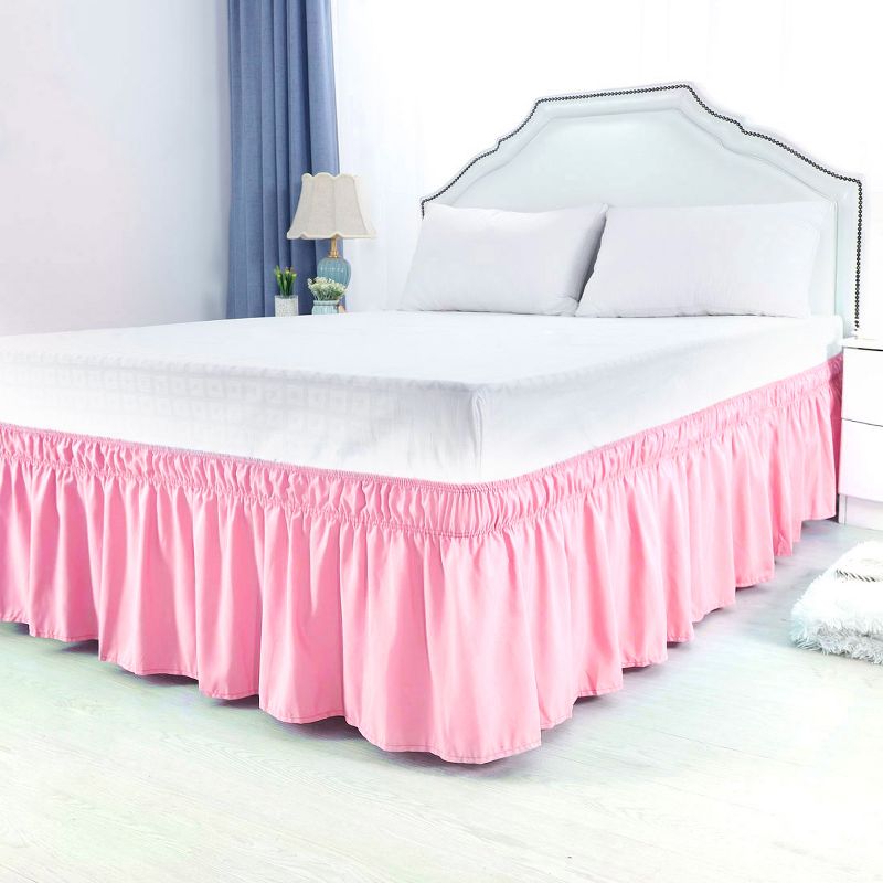 Wrap Around Polyester Dust Ruffle Bed Skirts - PiccoCasa, 2 of 7