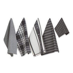 Design Imports  Foodie Everyday Dishtowel & Dishcloth Set 5 Piece, Mineral, Dt 18X28", Dc 13X13" - 1 of 4