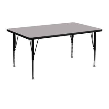 Flash Furniture 24''W x 48''L Rectangular Thermal Laminate Activity Table - Height Adjustable Short Legs