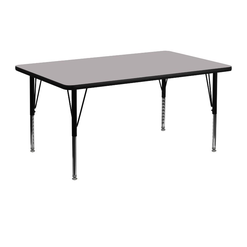 Flash Furniture 24''W x 48''L Rectangular Thermal Laminate Activity Table - Height Adjustable Short Legs, 1 of 3