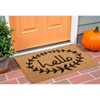 HomeRoots 17" X 29" Natural And Black Hello Outdoor Coir Door Mat - 2 of 4