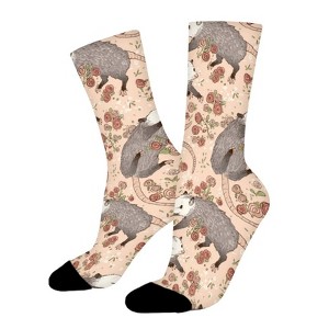 Ssopossums Women Printed Crew Socks Funny Funky Socks Soft Polyester Novelty Gifts for Artists Men - 1 of 4