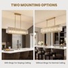 Ludomide Modern Gold Dining Room Chandelier, Rectangle Crystal Chandelier 8 Lights Pendant Light for Dining Room Kitchen Island - 3 of 4