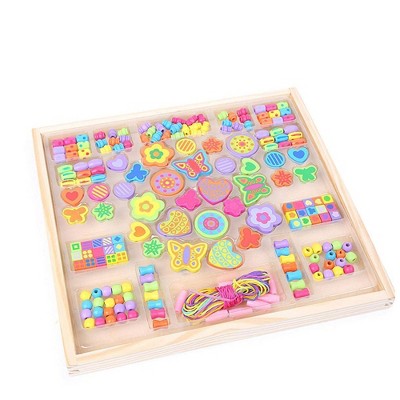 Small Foot Wooden Toys Threading Jewelry Beads Playset