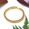 Men Chain Link Bracelet 8mm Width, 19cm, 316L Stainless Steel 18K Gold Tone - 2 of 4