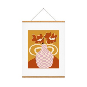 Miho Checkered retro flower pot Art Print and Hanger - Society6 - 1 of 2
