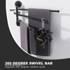 WOWOW 13.2 in. SUS 304 Stainless Steel Wall Mounted 3-Swivel Arms Towel Bar with Concealed Hardware - 3 of 4
