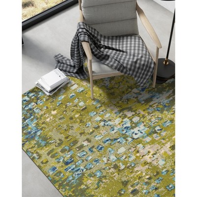 Jardin 9x12 Green and Blue Abstract Area Rug