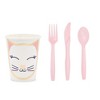 Blue Panda 144 Pieces Disposable Dinnerware Set, Cat Party Plates, Napkins, Cups, Cutlery for Kitty Party Decorations (Serves 24) - 4 of 4
