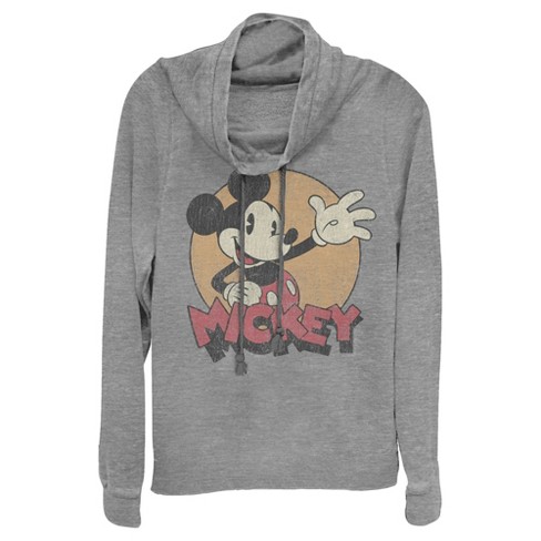 Women's Gray Mickey Mouse Hooded Sweatshirt, Size XL