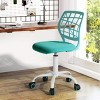 FurnitureR Desk Chair, Adjustable Computer Task Chair Office Chairs with Plastic Backrest and Padded Seat Cushion, Swivel Chair with Wheels, Green - 4 of 4
