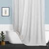 180GSM Polyester Linen Transparent White Cross Weave Shower Curtain with Tassels on Both Sides, Waterproof, Includes Hooks, PEVA Material - 3 of 4