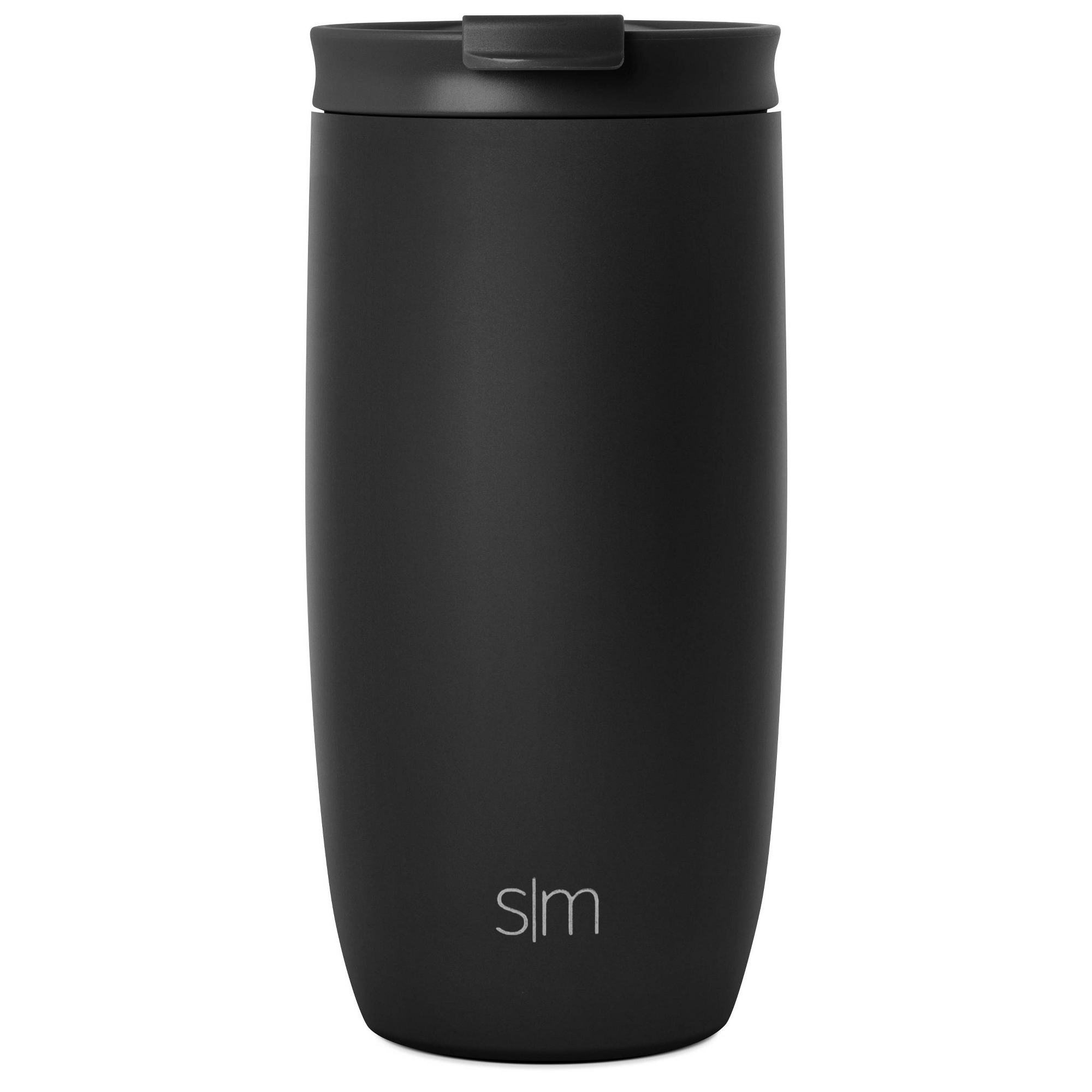 Simple Modern Voyager 16oz Stainless Steel Travel Mug with Insulated Flip Lid Powder Coat Black: Coffee Tumbler, Hand Wash