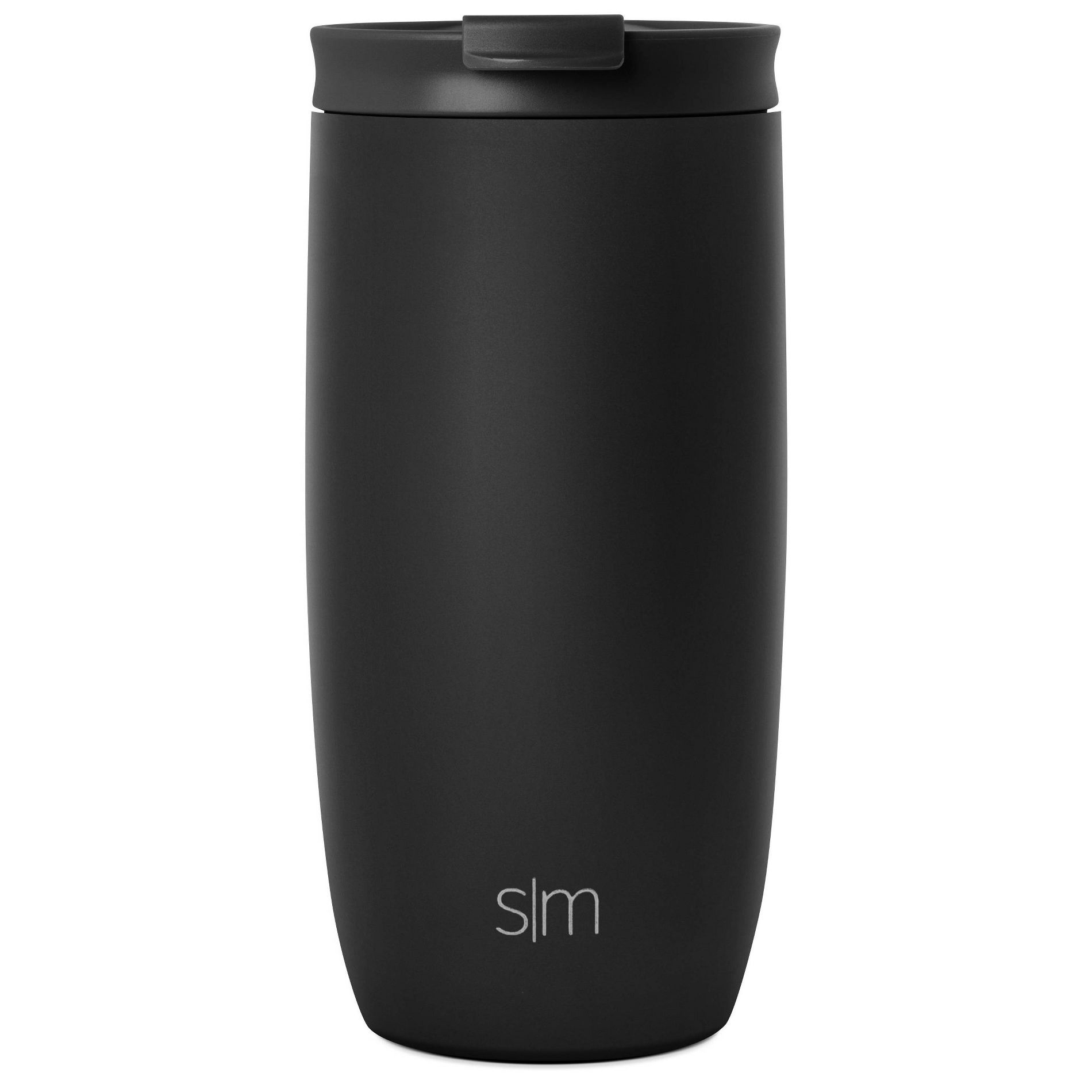 Simple Modern Voyager 16oz Stainless Steel Travel Mug with Insulated Flip Lid Powder Coat Black: Coffee Tumbler, Hand Wash