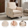 NicBex Linen Accent Chair,Upholstered Living Room Chairs with Mid-Height Backrest,Mid-Century Armchair,Accent Chairs for Living Room,Light Brown - 4 of 4