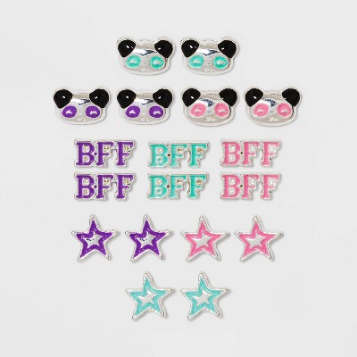 Girls' 9pk Panda and Star Earrings - Cat & Jack™