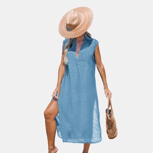 Women's Beach Cover-Up Sleeveless Midi Dress - Cupshe - 1 of 4