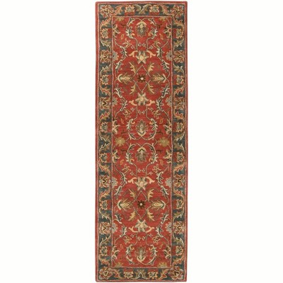 Mark & Day Daysland 3'x12' Runner Tufted Indoor Area Rugs Rust: Wool, Stain-Resistant, Floral, Handmade, Traditional Style