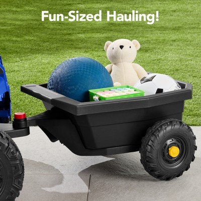 Blue 12V Kids Ride-On UTV Car with Trailer and LED Lights