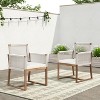 2 pcs Patio Chairs, Outdoor Acacia Wood Dining Chairs with Cushions, Handwoven Rope Back and Arms  -Christopher Knight Home - 2 of 4