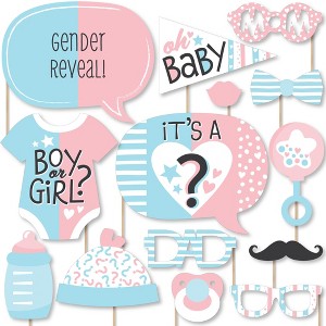 Big Dot of Happiness Baby Gender Reveal - Team Boy or Girl Party Photo Booth Props Kit - 20 Count - 1 of 4