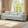 87.4'' Plush Fabric 3-Seater Sofa with High-Resilience Foam, Pocket Springs, Metal Legs, Plush Upholstery, and Modern Design - 3 of 4