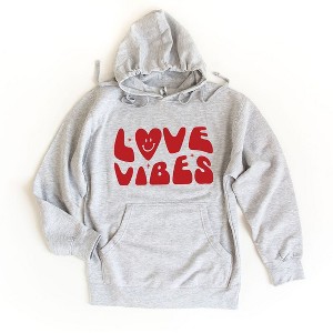 Simply Sage Market Women's Graphic Hoodie Love Vibes Heart - 1 of 2