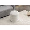 Sapphtopaz Velvet Upholstered Ottoman Bench, Footstool with Soft Cushion and Wood Frame, Round Ottoman, Entryway Padded Footstool, Footrest Stool - 4 of 4