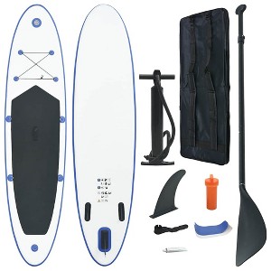 vidaXL Stand Up Paddle Board Set SUP Surfboard Inflatable Blue and White - 1 of 4